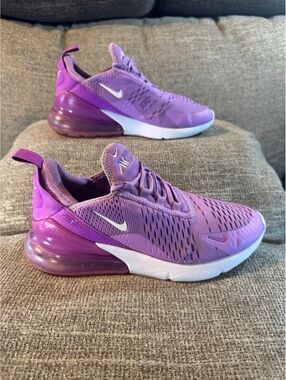 Nike Air Max 270 GS "Rush Fuchsia" Purple Sneakers - Size 6Y (Women's 7.5)